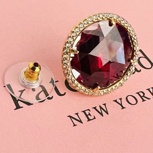 KATE SPADE NEW YORK she has spark halo studs earrings, Fuchsia/Purple, NWT - Picture 12 of 12